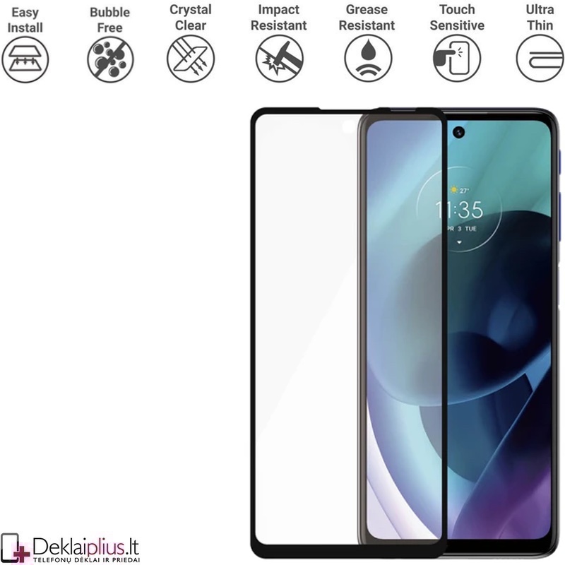Ekrano apsauginis stiklas - per visą ekraną (telefonui Motorola Moto G51) Ekrano apsauginis stiklas - per visą ekraną (telefonui Motorola Moto G51)